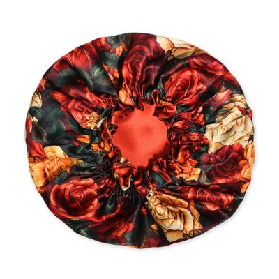 100% Mulberry Silk Bonnet for Women  Handmade in USA, 19 Momme Double-Layer Reversible Hair Wrap, Non-Slip Sleep Cap for Curly & Natural Hair, Luxury Hair Protection (Dusty Rose)