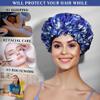 100% Mulberry Silk Bonnet for Sleeping Women - Handmade in USA 19 Momme Double Layer Reversible Silk Hair Wrap, Non-Slip Bonnet for Curly & Natural Hair, Luxury Hair Protection (Blue Butterfly) view 2