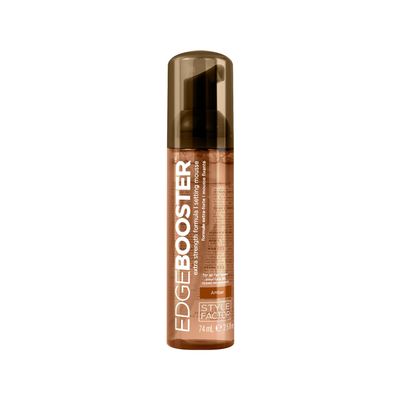 Style Factor EDGE BOOSTER Extra Strength Setting Mousse Travel Size  Frizz Control, Extra Volume, and Conditioning  2.5oz Amber Mousse for Curly Hair