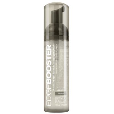Style Factor EDGE BOOSTER Extra Strength Setting Mousse  Frizz Control, Extra Volume, and Conditioning  6.4oz Hematite Mousse for Curly Hair