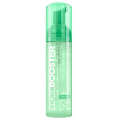 Style Factor EDGE BOOSTER Extra Strength Setting Mousse  Frizz Control, Extra Volume, and Conditioning  6.4oz Green Beryl Mousse for Curly Hair