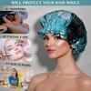 100% Mulberry Silk Bonnet for Sleeping Women - Handmade in USA 19 Momme Double Layer Reversible Silk Hair Wrap, Non-Slip for Curly & Natural Hair, Luxury Hair Protection (Turquoise Tie-Dye) view 2