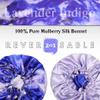 100% Mulberry Silk Bonnet for Sleeping Women - Handmade in USA 19 Momme Double Layer Reversible Silk Hair Wrap, Non-Slip Bonnet for Curly & Natural Hair, Luxury Hair Protection (Lavender Indigo) view 4
