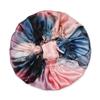 100% Mulberry Silk Bonnet for Sleeping Women - Handmade in USA 19 Momme Double Layer Reversible Silk Hair Wrap, Non-Slip Bonnet for Curly & Natural Hair, Luxury Hair Protection (Blush and Blue) view 1