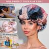 100% Mulberry Silk Bonnet for Sleeping Women - Handmade in USA 19 Momme Double Layer Reversible Silk Hair Wrap, Non-Slip Bonnet for Curly & Natural Hair, Luxury Hair Protection (Blush and Blue) view 2