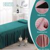 Blue,190 * 80cm(S),LDLCYCN Massage Table Skirt Spa Bed Cover with Breath Hole Soft Beauty Salon Massage Table Cover with Skirt Beauty Bed Cover with Pocket for Tattoo Bed Square Head view 3