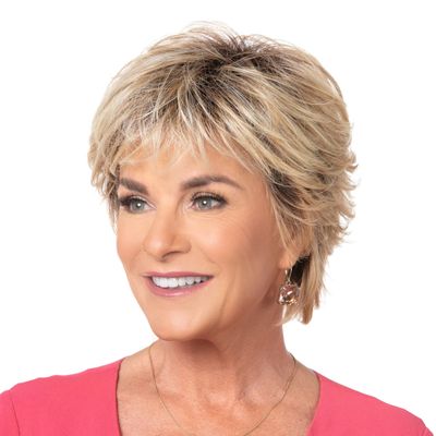 Toni Brattin Captivating Wig - Salon Finish with Fullness in the Top, Soft Layering & a Wispy Bang - Heat-Friendly Fiber Looks & Feels Natural - Adjustable & Comfortable (Platinum, Plus)