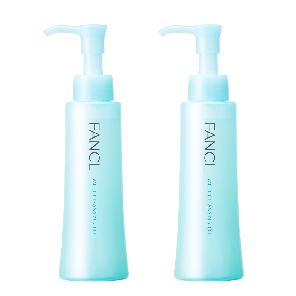 FANCL Mild Cleansing Oil, Japanese Facial Cleansing Oil, Makeup Remover, Oil Cleanser, 100% Preservative Free, Clean Skincare for Sensitive Skin [US Package] (2, Blue)