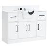 BarberPub Multi-Functional Shampoo Backwash Sink Station with Shampoo Bowl for Hair Stylist, Salon Spa Beauty Cabinet with Faucet Sprayer, Barber Storage Equipment 7139 (White) view 1