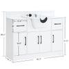 BarberPub Multi-Functional Shampoo Backwash Sink Station with Shampoo Bowl for Hair Stylist, Salon Spa Beauty Cabinet with Faucet Sprayer, Barber Storage Equipment 7139 (White) view 2