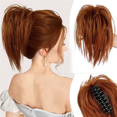 Bun, Fluffy Chicken Coop Wig Clip - Hot Girl Hair, Lazy Styling for Women(Brown)
