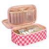 Relavel Makeup Bag, Cute Travel Cosmetic Bag, Small Pink Make Up Bags, Portable Toiletry Storage for Women Girl, Waterproof Makeup Organizer for Gym, Camping, Trip, Daily Use - Rose Red view 1