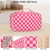 Relavel Makeup Bag, Cute Travel Cosmetic Bag, Small Pink Make Up Bags, Portable Toiletry Storage for Women Girl, Waterproof Makeup Organizer for Gym, Camping, Trip, Daily Use - Rose Red view 3