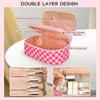 Relavel Makeup Bag, Cute Travel Cosmetic Bag, Small Pink Make Up Bags, Portable Toiletry Storage for Women Girl, Waterproof Makeup Organizer for Gym, Camping, Trip, Daily Use - Rose Red view 4