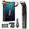 Body Hair Trimmer for Men - 6.0 Upgraded Electric Beard Trimmer, Christmas Gift 2-in-1 Dual-Head Shaver & Body Groomer for Face IPX6 Wet/Dry Use Groin & Ball Hair Painless Electric Razor Black view 1