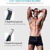 Body Hair Trimmer for Men - 6.0 Upgraded Electric Beard Trimmer, Christmas Gift 2-in-1 Dual-Head Shaver & Body Groomer for Face IPX6 Wet/Dry Use Groin & Ball Hair Painless Electric Razor Black view 4