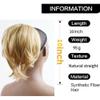 WOAITIANTIAN Hair Bun, Stylish European Short Straight Wig with Clip for Ponytail Easy to Style Hair Extensions(Light brown) view 2