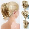 WOAITIANTIAN Hair Bun, Stylish European Short Straight Wig with Clip for Ponytail Easy to Style Hair Extensions(Light brown) view 3