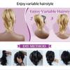 WOAITIANTIAN Hair Bun, Stylish European Short Straight Wig with Clip for Ponytail Easy to Style Hair Extensions(Light brown) view 4