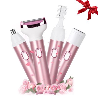 Wet & Dry Electric Razor for Women Body Razors 4-in-1 Facial Hair Remover Electric Shaver and Facial Hair Remover Painless Ladies Body Razors for Nose Face Body Leg Bikini Arm Hair