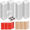 Aemygo 48 Sets Press On Nail Storage Box, Clear Artificial Nail Display Case Acrylic Nail Boxes Press On Nail Packaging Box, Adhesive Double Sided Tape Nail Box for Nail Salon view 1