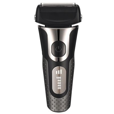 LUSTRA FASHION Electric Razor for Men, Rechargeable Wet/Dry Foil Shaver, Led Display Ipx6 Waterproof Men's Electric Shaver with Pop-Up Trimmer (Black)