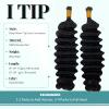 Itip Human Hair Extensions 100% Brazilian Remy Hair Invisible Keratin Stick I Tip Hair Extensions for Black Women Natural Colored Deep Wave Micolink Beads Hair Extension 20 Inch 0.5g/Strand 50 Gram view 2