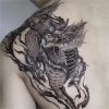 2pcs back flower arm unicorn juice tattoo sticker, semi-permanent tattoo, realistic fake tattoo view 2