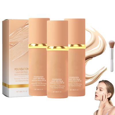 Colour Changing Foundation Liquid, Neutral 4 in 1 Foundation Liquid - Hydrating Medium Full Coverage, Longwearing & Sweatproof for Gym, Sport, Dancing (3pcs, 30ml)