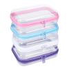 4 Pack Clear Hard Shell Zipper Case, 47.5" Plastic Clear Storage Zipper Case, Transparent Waterproof Hard Pouches for Makeup Cosmetic Snacks Building Blocks Puzzles Doll Storage Cases, Multicolor,S view 1