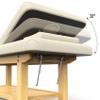 pouseayar Wood Wide Stationary Massage Table for Treatment Table Physical Therapy Table Spa Facial Bed, PU Leather 31.5'' Wide  75'' Long - Beige Gray, 4-Legged Integral Structure view 4
