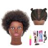 100% Human Hair Mannequin Head for Braiding Practice - Kinky Curly Afro Textured Manikin for Cosmetology, Bleaching & Dyeing view 1