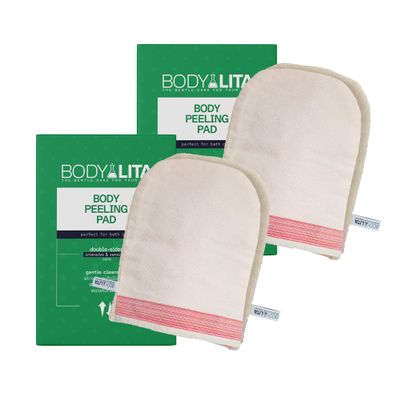 BodyLita Body Peeling Pad, Double Sided Exfoliating Mitt for Shower and Bath, Exfoliating Glove for Massage and Dead Skin Remover for Body (Pack of 2)