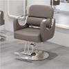 Barber Chair with Pu Leather, Hydraulic Pump 360 Swivel Salon Chair with Adjustable Height, Heavy Duty Ergonomic Chair Easy to Assemble, Hair Styling Beauty Equipment(Silver,Brown) view 1