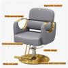 Barber Chair with Pu Leather, Hydraulic Pump 360 Swivel Salon Chair with Adjustable Height, Heavy Duty Ergonomic Chair Easy to Assemble, Hair Styling Beauty Equipment(Silver,Brown) view 3