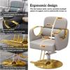Barber Chair with Pu Leather, Hydraulic Pump 360 Swivel Salon Chair with Adjustable Height, Heavy Duty Ergonomic Chair Easy to Assemble, Hair Styling Beauty Equipment(Silver,Brown) view 4