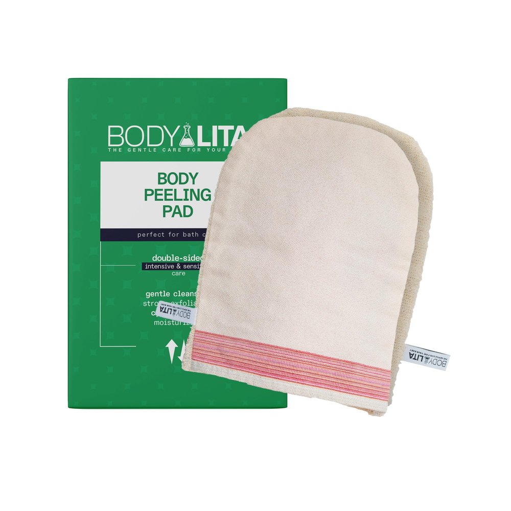BodyLita Body Peeling Pad, Double Sided Exfoliating Mitt for Shower and Bath, Exfoliating Glove for Massage and Dead Skin Remover for Body (Pack of 1)