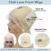 LUCLUEME 28 Inch 613 Lace Front Wig Human Hair 13x6 Blonde Body Wave 200 Density Blonde Wig Human Hair view 4