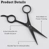 Sharp Stainless Steel Shears - Black - Professional Beard & Mustache Scissors for Precise Trimming of Facial Hair, Eyebrows, and Mustache view 3