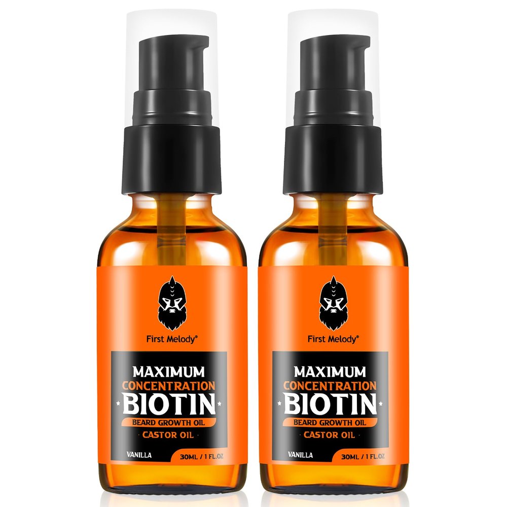 First Melody Beard Oil,Maximun Thickening Biotin, with Castor Oil and Argan & Jojoba Oils, Promotes Beard Growth, Styles, Strengthens & Softens Beards & Mustaches,1 Ounce*22 Pack