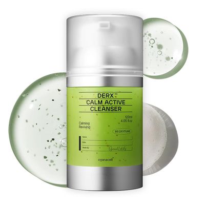 OGANA CELL DERX Facial Cleanser for Sensitive & Oily Skin Calm Cleansing Foam with Plant Tannin, Redness Relief & Oil Control, Oxygen Bubble Technology, Korea Skincare (120ml/4.05 fl.oz.)