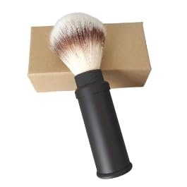 Dscosmetic A2S Synthetic Shaving Brush with Metal Handle - Travel-Friendly Mens Grooming Kit, 4 Color Options (Silver/Black/blue/grey), Compact & Durable for Camping, Business Trips (black)