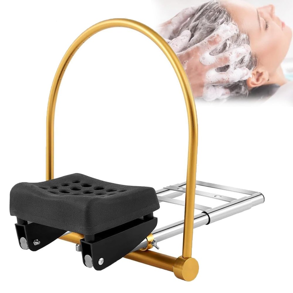 HFDJRWK Portable Water Circulation Rack with Pillow Kit Metal Moving Head Treatment Accessory for Salon Shampoo Beds, Ideal for Waterfall Spa Sessions