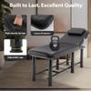 ZeHuoGe Professioanl Massage Table, Backrest Adjustable, Removable Headrest, Bottom Shelf Storage, Memory Foam Layer Salon Bed (Black) view 3