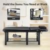 ZeHuoGe Professioanl Massage Table, Backrest Adjustable, Removable Headrest, Bottom Shelf Storage, Memory Foam Layer Salon Bed (Black) view 4