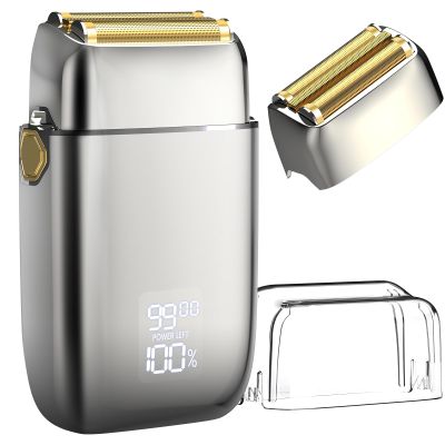 Electric Razor for Men Face, Bazivve Electric Shavers for Men, Foil Shaver with 3 Adjustable Speeds, Rechargeable Waterproof Close Shave Trimmer with LED Display for Face/Beard/Head Shavers (Silver)