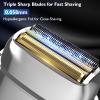 Electric Razor for Men Face, Bazivve Electric Shavers for Men, Foil Shaver with 3 Adjustable Speeds, Rechargeable Waterproof Close Shave Trimmer with LED Display for Face/Beard/Head Shavers (Silver) view 3