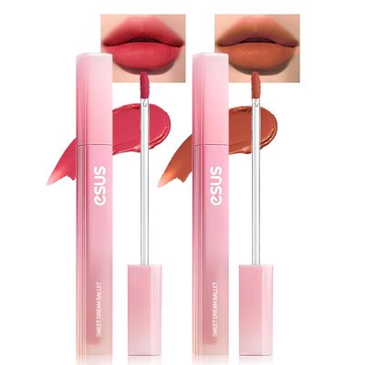 BINGBRUSH 2Pcs Velvet Light Matte Lip Tints  Colorstay Lipstick Highly Pigmented, Long-Lasting Lip Stain,Moisturizing, Waterproof, Lightweight Soft Lip Cream,Smudge-Proof & Fade-Resistant