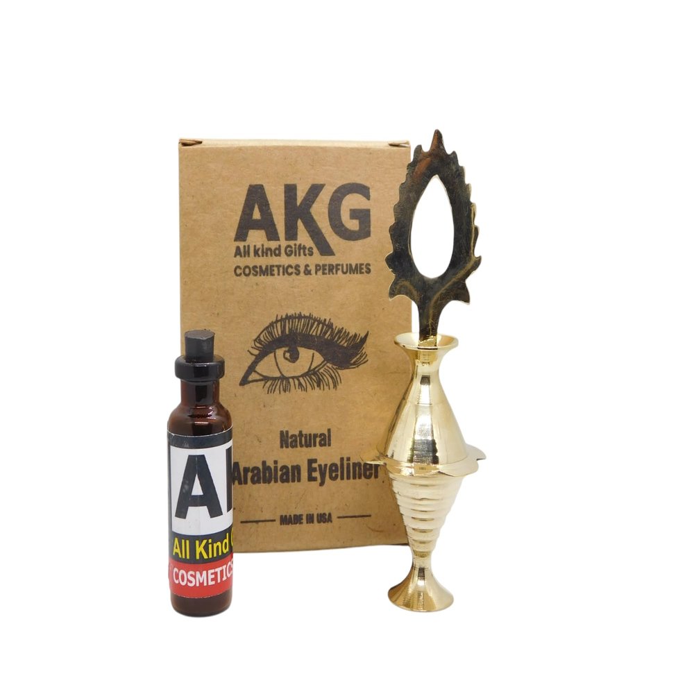 AllKindGifts 100% Natural Black Arabian Eyeliner With Handmade Eyeliner Pot Intense Color, Long-Wearing, Smudge-Proof