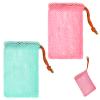 2 Pack Soap Savers for Bar Soap Exfoliating Net Mesh for Shower Holder Mesh Foaming bag for Bath and Shower(2 Colors, 5.5 x 3.5 In) view 1